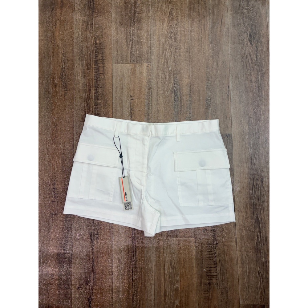 WE-AR4 Cargo Shorts Women Large White Sustainable Made in Italy Utility